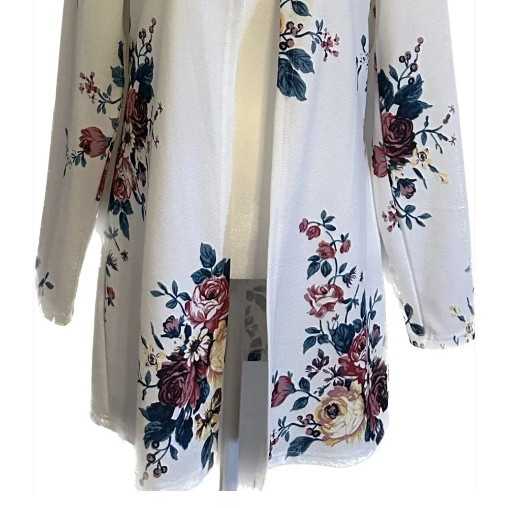 NWOT- SHEIN - Floral Print Open Front Coat - Size L - Picture 12 of 12